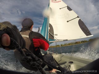 High speed downwind sailing on an RS vision with Sailing Fanatics Original - photo taken by grandfromage33